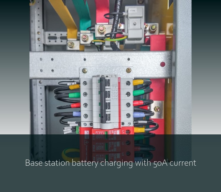 Base station battery charging with 50A current