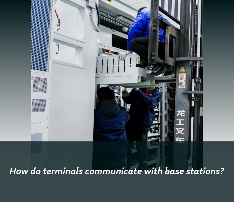 How do terminals communicate with base stations?
