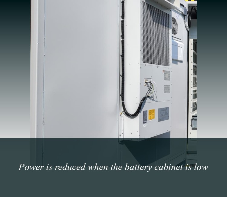 Power is reduced when the battery cabinet is low
