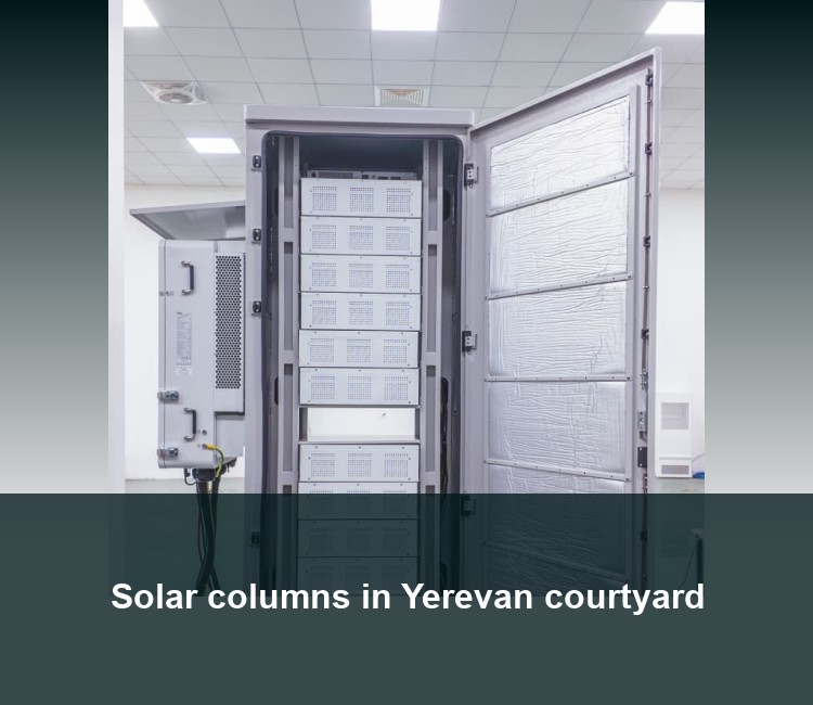 Solar columns in Yerevan courtyard