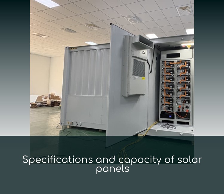Specifications and capacity of solar panels