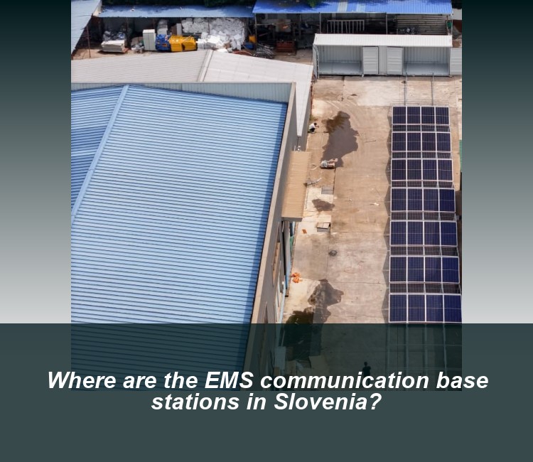Where are the EMS communication base stations in Slovenia?